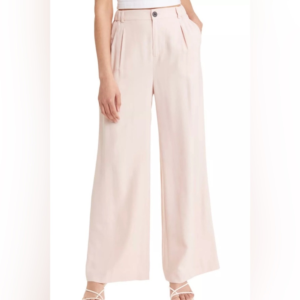 Open Edit Twill Wide Leg Trousers